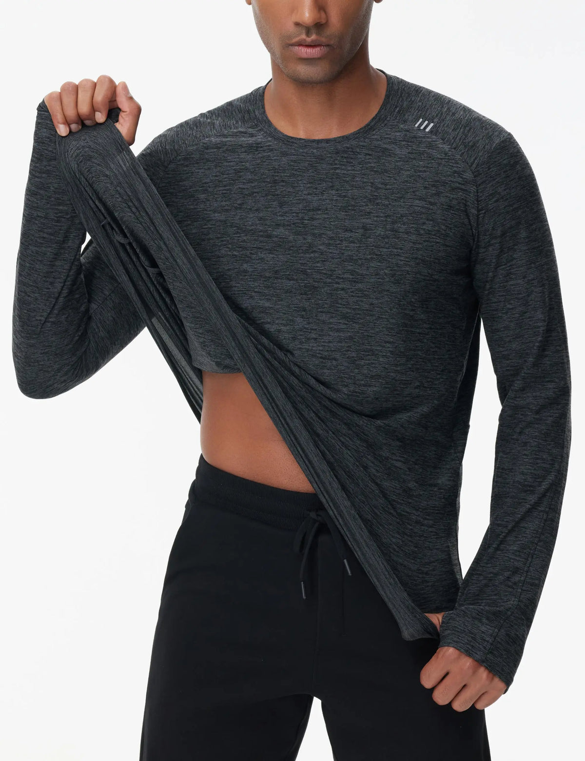 THE GYM PEOPLE Men's Long Sleeve Workout Shirts Moisture Wicking Athletic Running Tee Tops with Thumb Holes