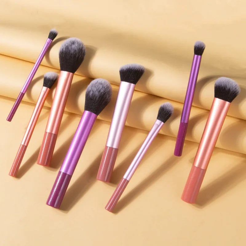 Makeup Brush Kit Soft 8pcs Synthetic Hair Make Up Brushes