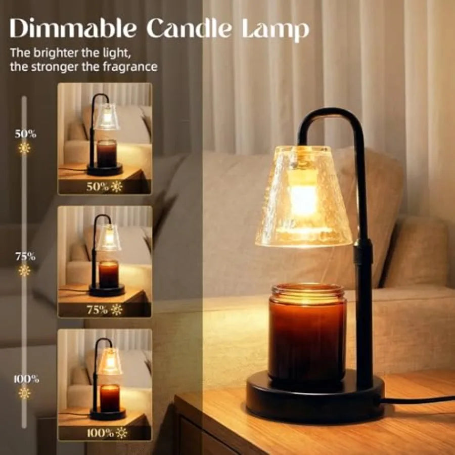 2 Pack Candle Warmer Lamp with Timer, Dimmable Adjustable Height Candle Heater Birthday Gifts for Women Mom Sister Friends, Hou
