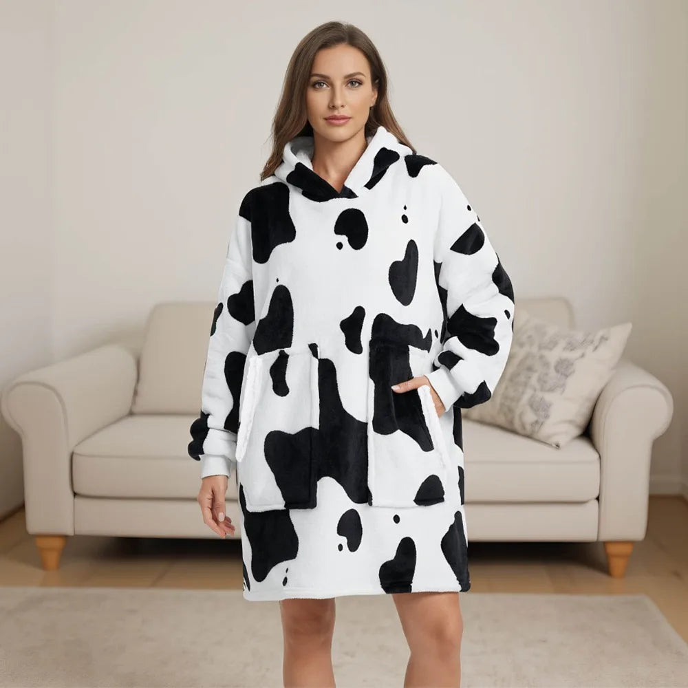Two Pack Hooded Throw Blankets, Soft Printed Polar Fleece
