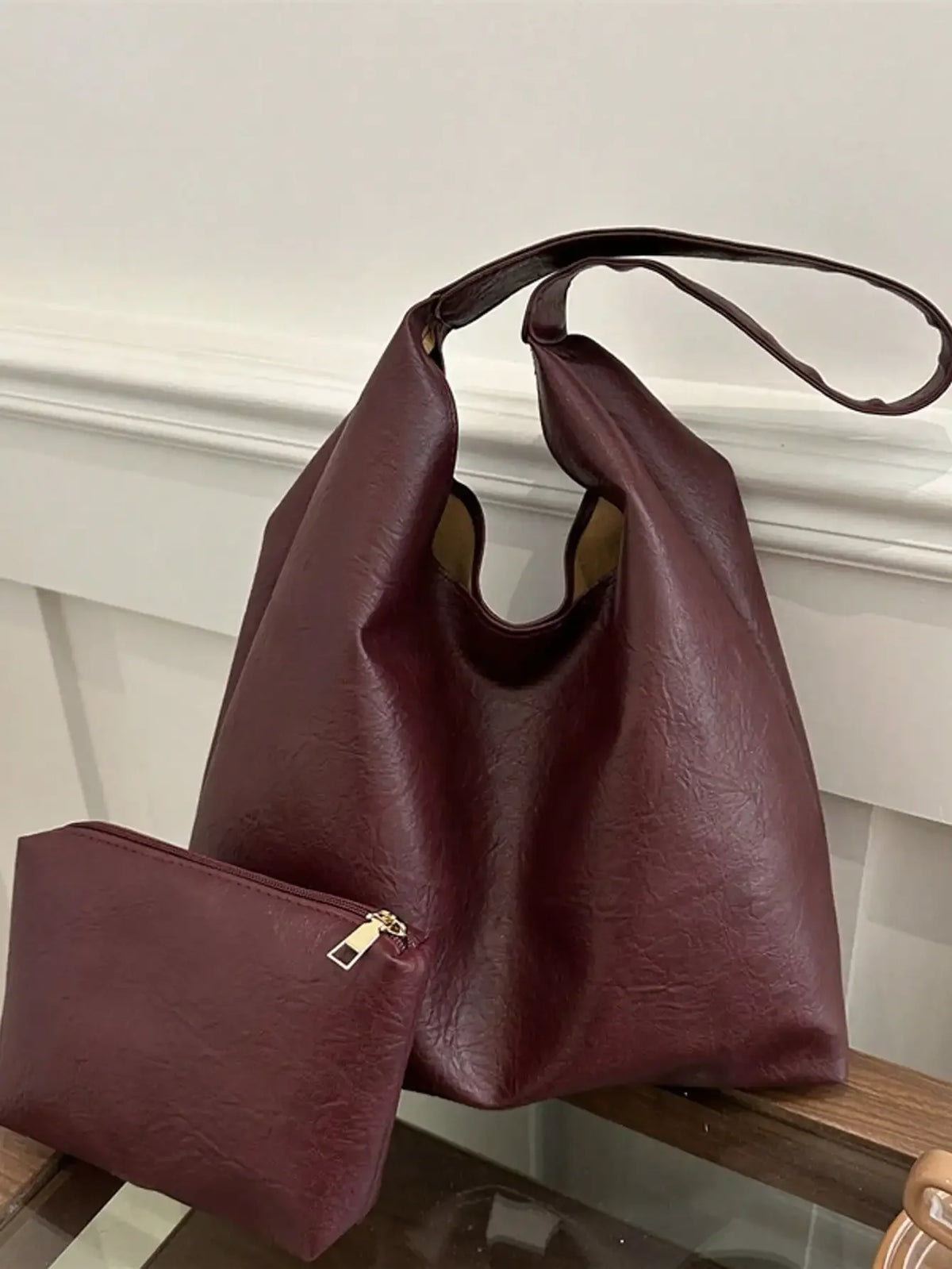 Large Capacity Solid Color Women's Shoulder Bag