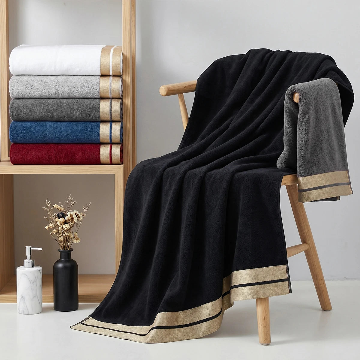 8-Piece Luxury Pure Cotton Bath Towel Set