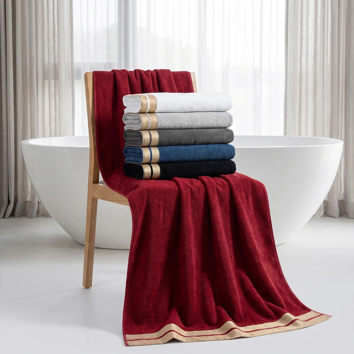 8-Piece Luxury Pure Cotton Bath Towel Set