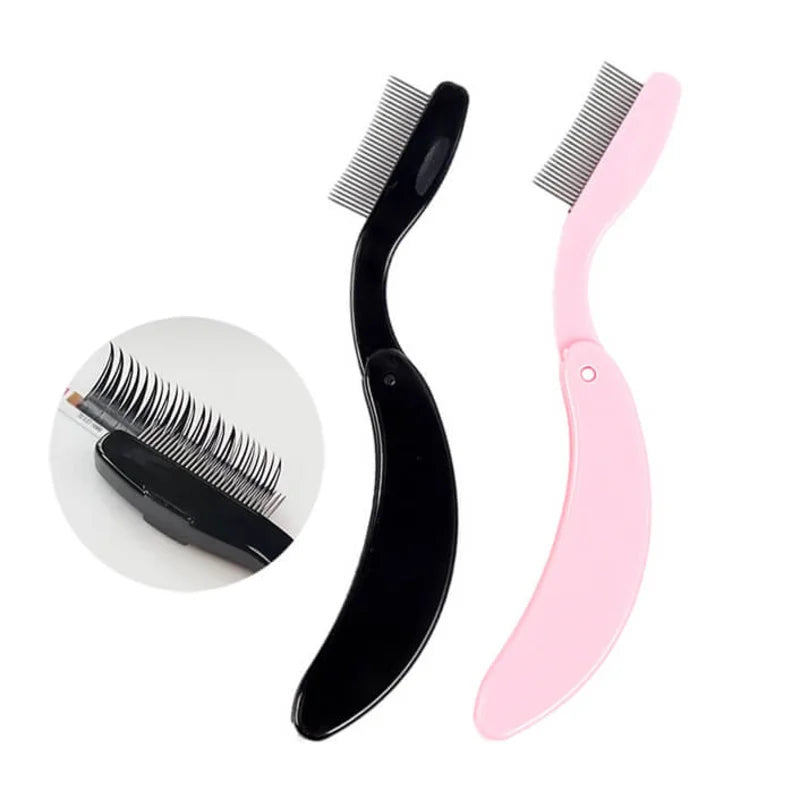 Folding Ultra-fine Stainless Steel Eyelash Brush