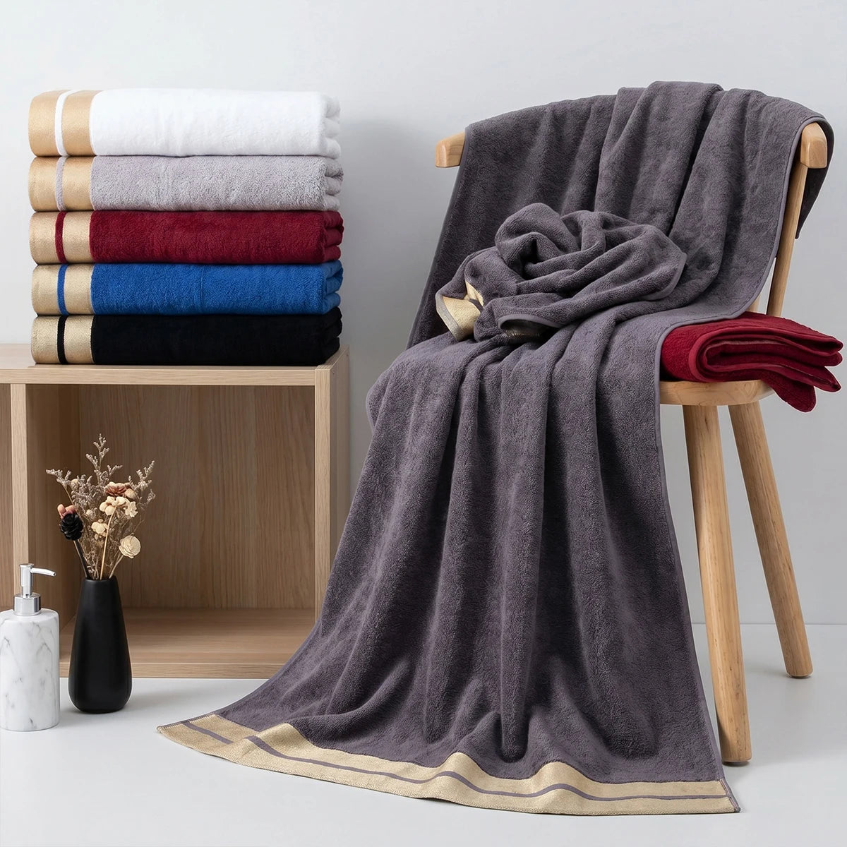 8-Piece Luxury Pure Cotton Bath Towel Set