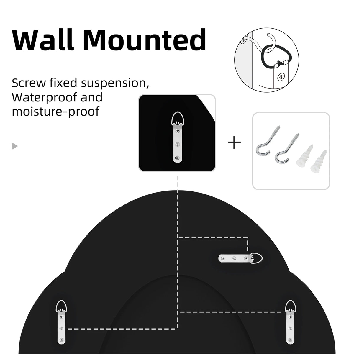 BORWART Cloud Shaped Polished Glass Accent Wall Mirror